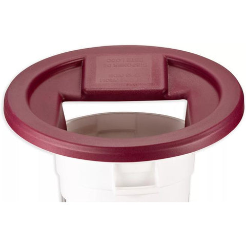 San Jamar KA3244 KatchAll Magnetic Flatware Retriever Trash Can Lid - Burgundy