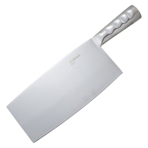 Winco KC-401 Chinese Cleaver with Stainless Steel Handle, 8-1/4" x 4" Blade