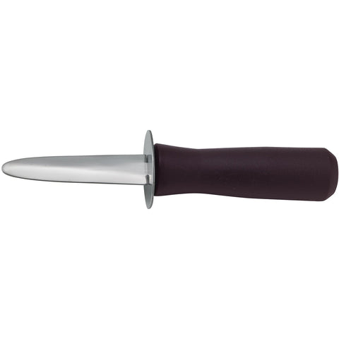 Winco KCL-5P 3" Blade Oyster/Clam Knife with Black Plastic Handle