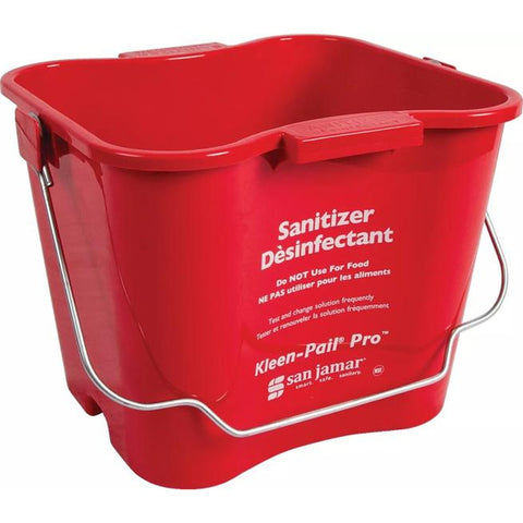 San Jamar KPP196RD Kleen-Pail Pro 6 Quart Red Sanitizing Pail
