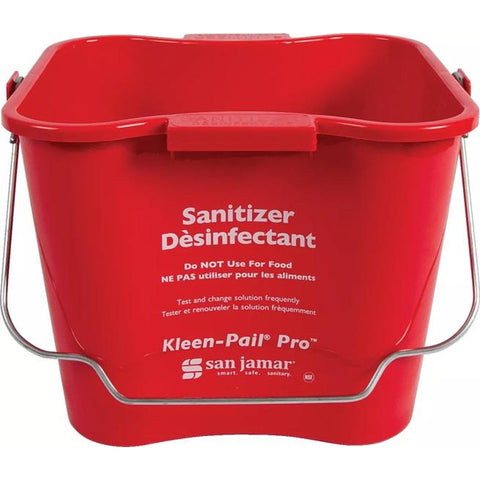 San Jamar KPP196RD Kleen-Pail Pro 6 Quart Red Sanitizing Pail