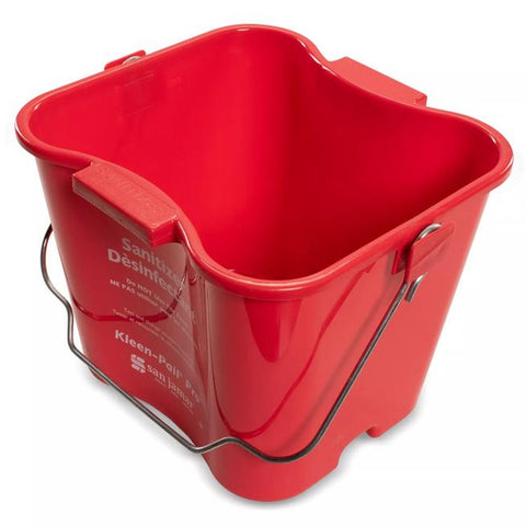 San Jamar KPP256RD Kleen-Pail Pro 8 Qt. Red Sanitizing Pail