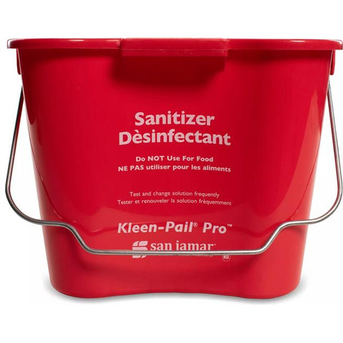 San Jamar KPP256RD Kleen-Pail Pro 8 Qt. Red Sanitizing Pail