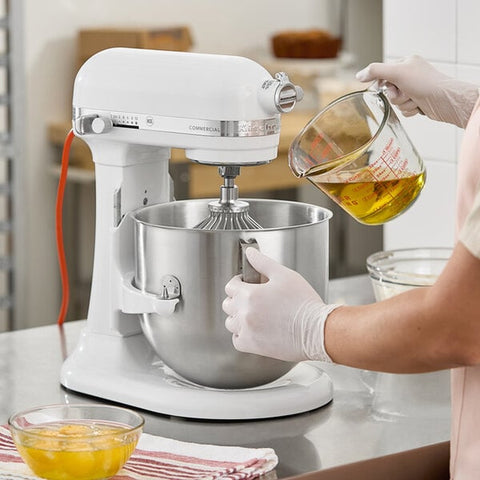 KitchenAid Commercial KSM8990WH NSF Certified 8 Qt Bowl-Lift Commercial Stand Mixer (White)