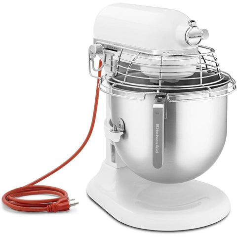 KitchenAid KSMC895WH NSF Certified Commercial Series 8 Qt Bowl-Lift Stand Mixer with Stainless Steel Bowl Guard (White)