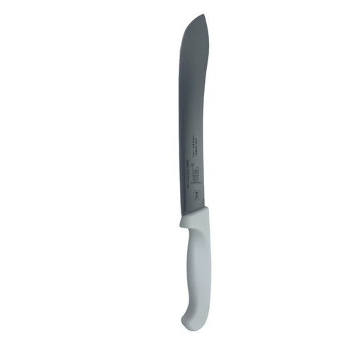 Cresco Resco KWBUTCHERSS10S 10" Curved Butcher Knife, White Handle, NSF Certified