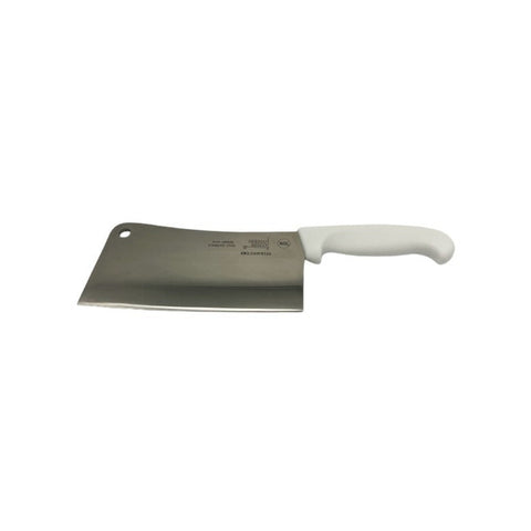 Cresco Resco KWCLEAVERSS8 8" Cleaver with White Poly Handle, 420 High Carbon Stainless Steel