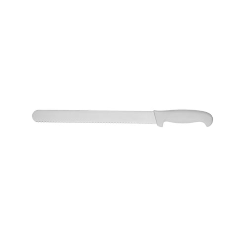 Cresco Resco KWSLICE10SR 10" Serrated Slicing Knife with White Handle