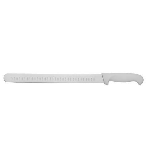 Cresco Resco KWSLICE12G 12" Granton Edge Slicing Knife, White Handle