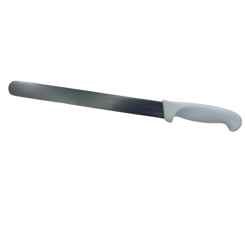 Cresco Resco KWSLICE12S 12" Smooth Slicing Knife with White Handle