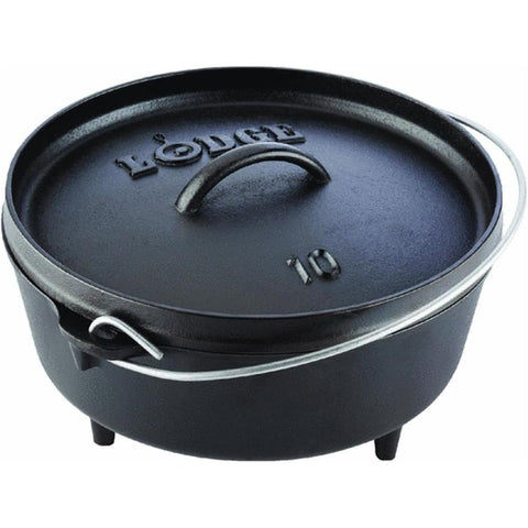 Lodge L10CO3 4-Quart Pre-Seasoned Cast Iron Camp Dutch Oven with Lid