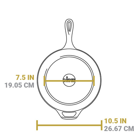 Lodge L10DSK3 12" Pre-Seasoned Cast Iron Deep Skillet
