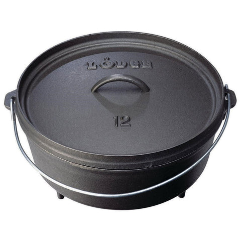 Lodge L12CO3 6 Quart Cast Iron Camp Dutch Oven with Bail Handle