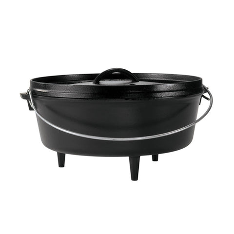 Lodge L14DCO3 10 Quart Pre-Seasoned Cast Iron Camp Dutch Oven with Lid
