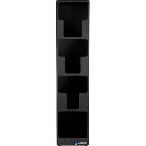 San Jamar L2203 EZ-Fit Lid and Straw Tower, 4-Slot, Black