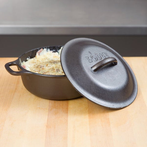 Lodge L2SP3 2 Qt. Pre-Seasoned Cast Iron Dutch Oven / Serving Pot