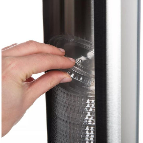 San Jamar L3400 Wall-Mount Single Lid Dispenser, 12-24 oz., Stainless Steel