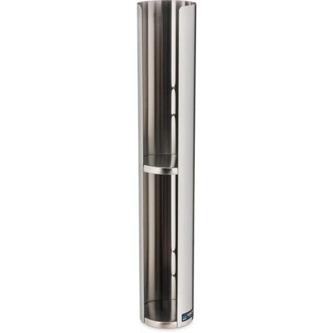 San Jamar L3402 Wall-Mount Double Lid Dispenser, 6-24 oz., Stainless Steel, Silver