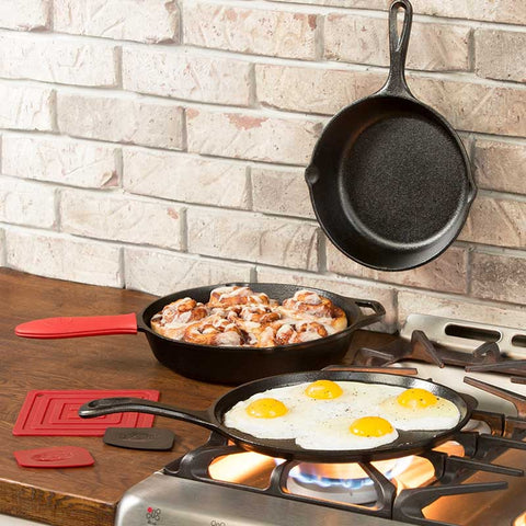 Lodge Manufacturing L6SPB41 Essential Seasoned Cast Iron Skillet Set (7-Piece)