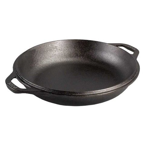 Lodge Manufacturing L8DD3 5 Quart Cast Iron Double Dutch Oven with Skillet Lid