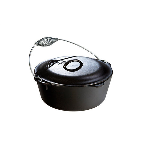 Lodge Manufacturing L8DO3 5 Qt. Pre-Seasoned Cast Iron Dutch Oven with Spiral Bail Handle