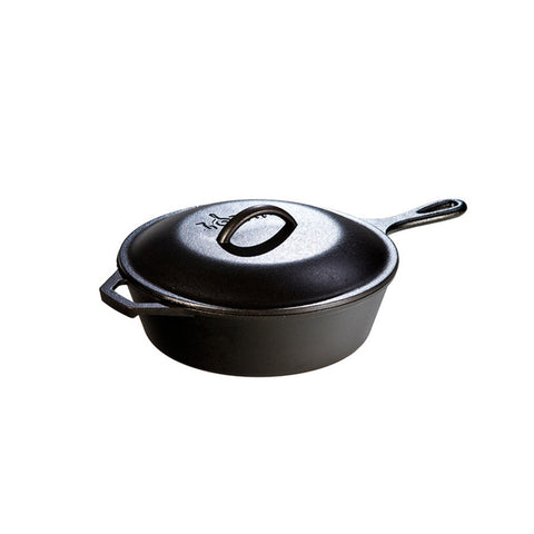 Lodge Manufacturing L8DSK3 10.25 Inch Pre-Seasoned Cast Iron Deep Skillet with Lid