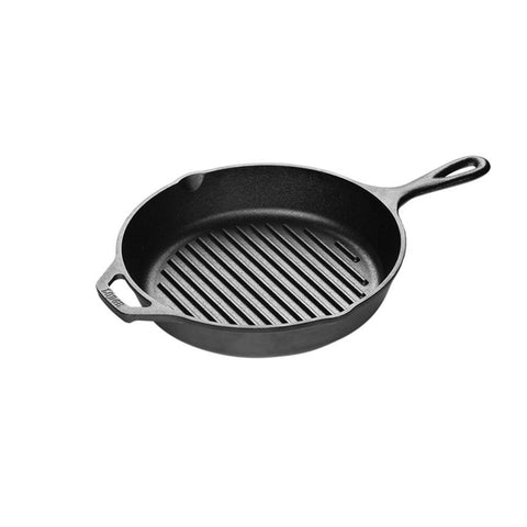 Lodge L8GP3 10-1/4" Round Pre-Seasoned Cast Iron Grill Pan