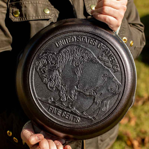 Lodge Manufacturing L8SK3BN 10.25 Inch Cast Iron Buffalo Nickel Skillet