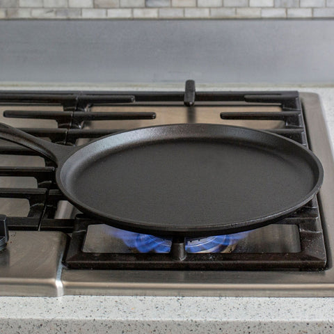 Lodge L9OG3 10.5 Inch Pre-Seasoned Cast Iron Round Griddle