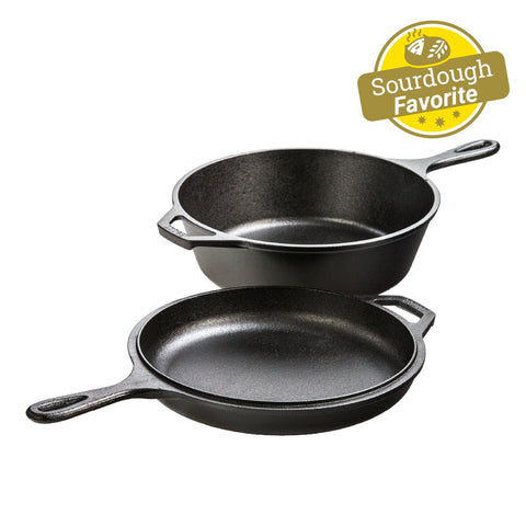Lodge LCC3 3.2 Quart Seasoned Cast Iron Combo Cooker
