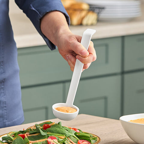 Cambro LD85148 Camwear 0.75 oz. White Polycarbonate Salad Dressing Ladle