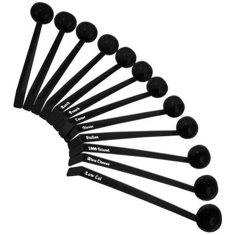 Cambro LD85A110 Camwear 12-Piece 0.75 oz. Black Salad Dressing Ladle Set