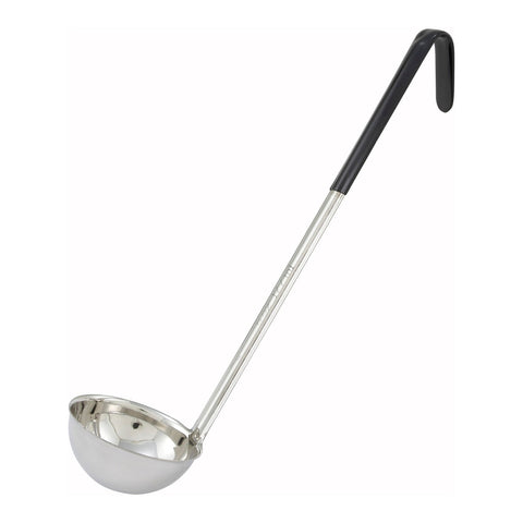 Winco LDC-6 6 oz Color-Coded One-Piece Stainless Steel Ladle with Black Handle