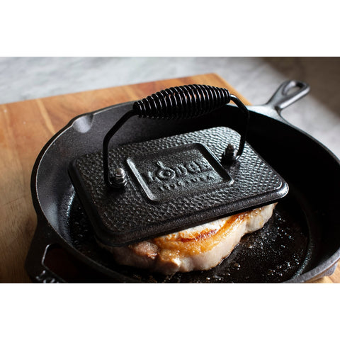 Lodge LGP3 Cast Iron Rectangular Grill Press, 6.75 Inch
