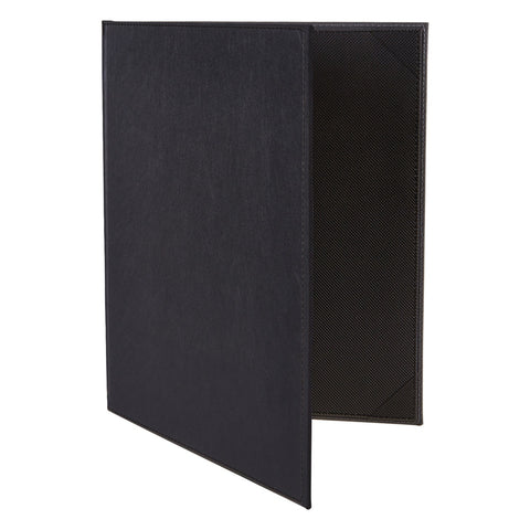 Winco LMD-811BK Two-View Leatherette Menu Cover, Black, 8-1/2" x 11"