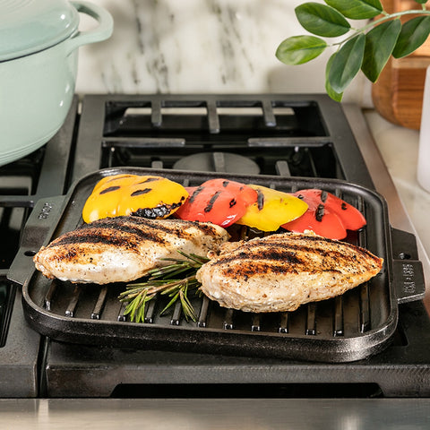 Lodge LSRG3 10.5" Single Burner Reversible Cast Iron Grill/Griddle