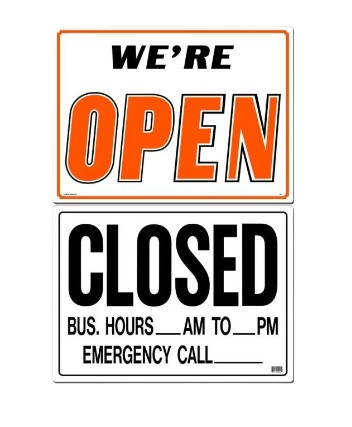 R-1 Lynch Sign Open Closed Double Sided Sign