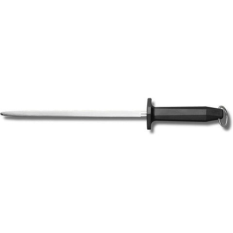 Mercer Culinary M14510 10" Traditional Regular Cut Knife Sharpening Steel with Black Handle