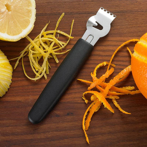 Mercer Culinary M15400P 5-9/16" Citrus Zester with Black Non-Slip Nylon Handle, Stainless Steel