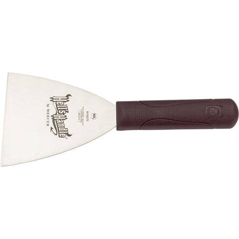 Mercer Culinary M18370 Hell's Handle High Heat 6" x 5 1/8" Stainless Steel Dough Cutter / Bench Scraper