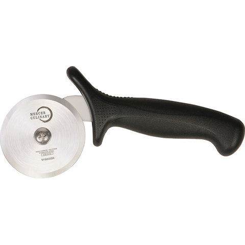 Mercer Culinary M18602BK Millennia 2-3/4" High Carbon Steel Pizza Cutter with Black Handle