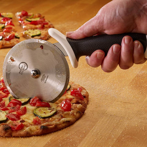 Mercer Culinary M18604WH Millennia 4" High-Carbon Japanese Steel Pizza Cutter with White Handle