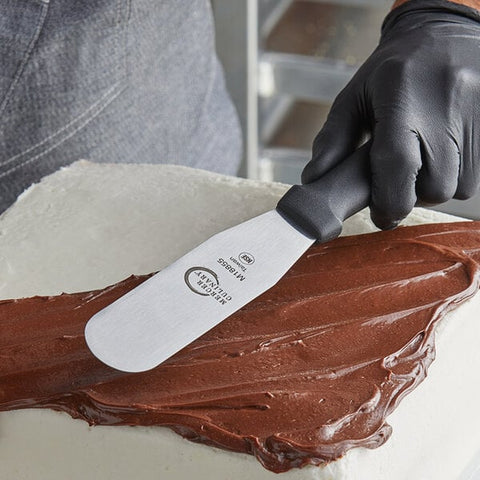 Mercer Culinary M18855P 6" x 1 1/2" Straight Baking and Icing Spatula with Black Polypropylene Handle