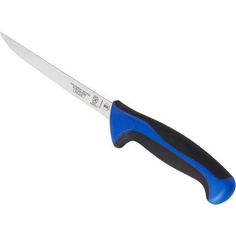 Mercer Culinary M22206BL Millennia Colors 6" Semi-Flexible Narrow Boning Knife with Blue Handle