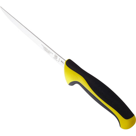 Mercer Culinary M22206YL Millennia Colors 6" Semi-Flexible Narrow Boning Knife with Yellow Handle