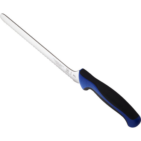 Mercer Culinary M22418BL Millennia Colors 8-Inch Offset Wavy Edge Bread Knife, Blue