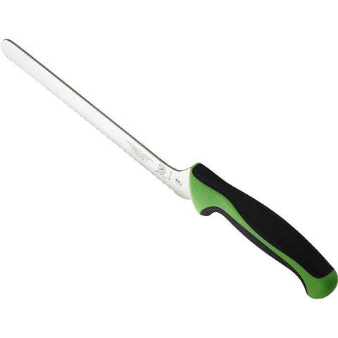 Mercer Culinary M22418GR Millennia Colors 8-Inch Offset Wavy Edge Bread Knife, Green