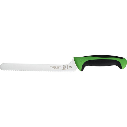 Mercer Culinary M22418GR Millennia Colors 8-Inch Offset Wavy Edge Bread Knife, Green