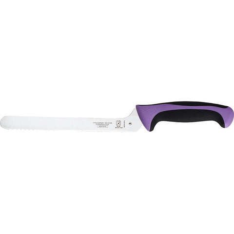 Mercer Culinary M22418PU Millennia Colors 8" Offset Bread Knife with Purple Handle