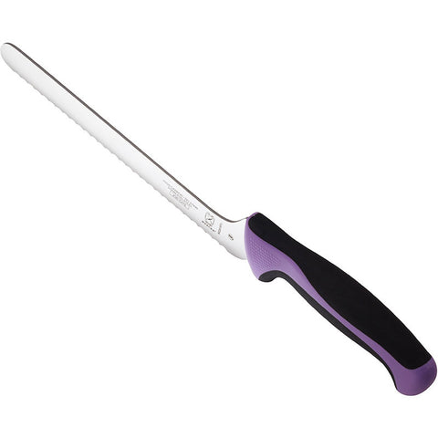 Mercer Culinary M22418PU Millennia Colors 8" Offset Bread Knife with Purple Handle